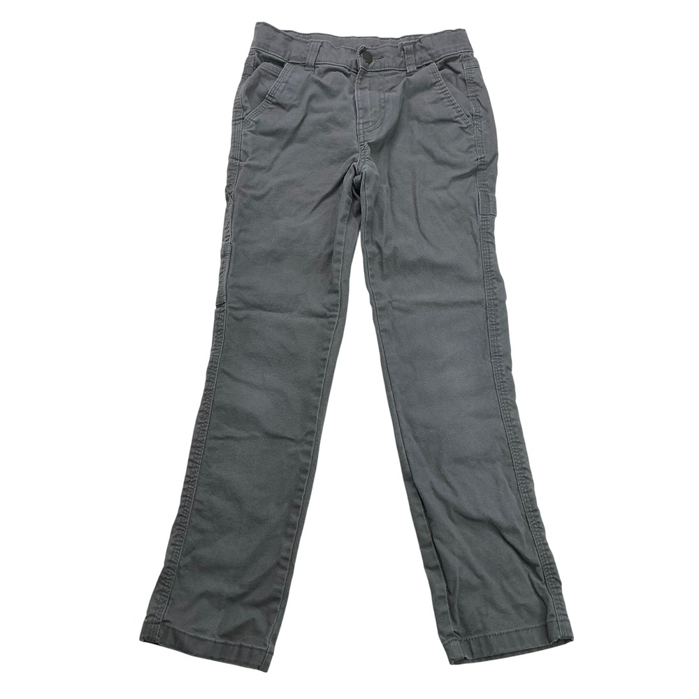 Wonder Nation Grey Carpenter Pants Kids Size 10 Adjustable Waist Utility Canvas